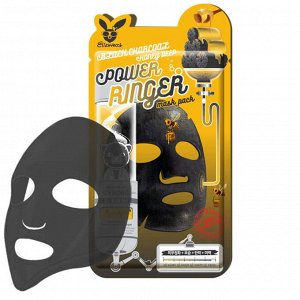Elizavecca Тканевая маска c древесным углем и медом Power Ringer Mask Pack Black Charcoal Honey Deep