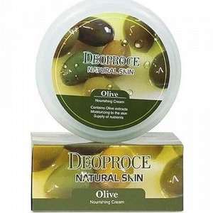 DEOPROCE NATURAL SKIN OLIVE NOURISHING CREAM 100g ПИТАТЕЛЬНЫЙ КРЕМ ДЛЯ ЛИЦА И ТЕЛА С МАСЛОМ ОЛИВЫ