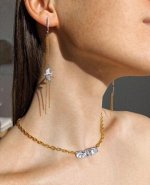 Серебряные серьги ласточки с позолотой