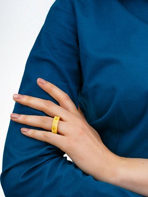 Цельное янтарное кольцо медового цвета «Везувий», 808204070