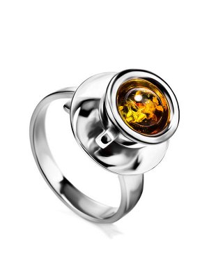 Оригинальное кольцо из серебра и зелёного янтаря Hasta Barista, 906311117