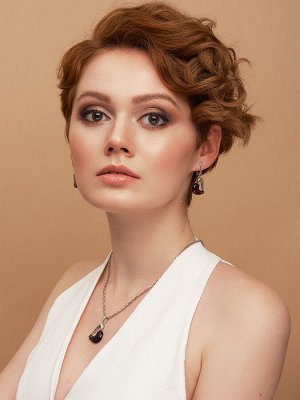 Кулон-сердце «Санрайз» из янтаря вишнёвого цвета