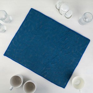 Коврик для сушки посуды «Папоротник», 38?50 см, микрофибра, цвет синий