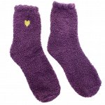 Махровые носки р.35-40 &quot;Сердечко&quot; Фиолетовые