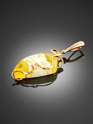 Изысканная подвеска «Риальто» из золота и натурального пейзажного янтаря, 007204020