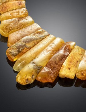 Стильное лечебное колье из натурального медового янтаря «Помпеи», 906110068
