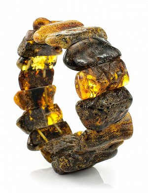 Стильный браслет из натурального текстурированного балтийского янтаря «Помпеи», 704908300