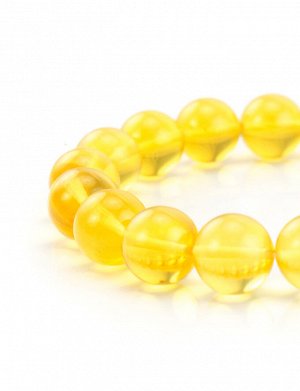 Браслет «Лимонные шары» из красивого прозрачного глянцевого балтийского янтаря, 604601022