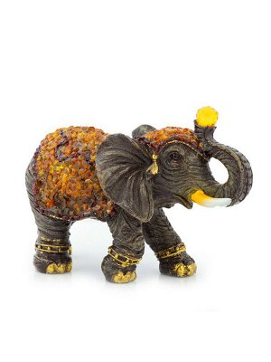 Керамическая статуэтка, украшенная натуральным янтарём «Слон большой», 005503125