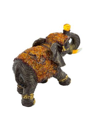 Керамическая статуэтка, украшенная натуральным янтарём «Слон большой», 005503125
