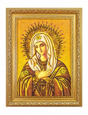 Икона Божией Матери «Умиление» из натурального балтийского янтаря, 706908227