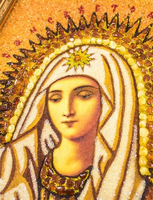 Икона Божией Матери «Умиление» из натурального балтийского янтаря, 706908227