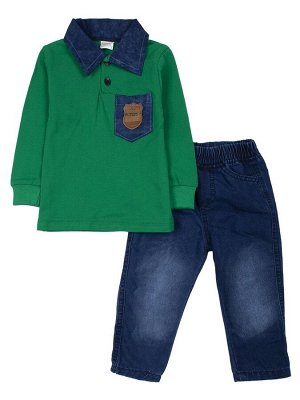 Комплект для мальчика: джинсы и поло с длинным рукавом