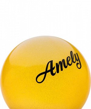 Мяч для художественной гимнастики AGB-102 19 см, желтый, с блестками