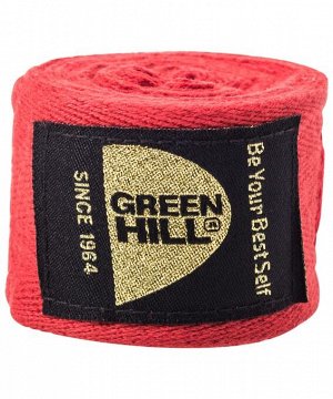 Бинт боксерский Green Hill BC-6235d, 4,5м, х/б, красный