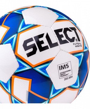 Мяч футзальный Futsal Mimas IMS 852608 №4, белый/синий/оранжевый/черный