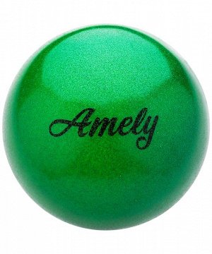 Мяч для художественной гимнастики AGB-103 19 см, зеленый, с насыщенными блестками