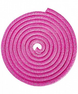 Скакалка для художественной гимнастики RGJ-403, 3 м, розовый/серебряный, с люрексом