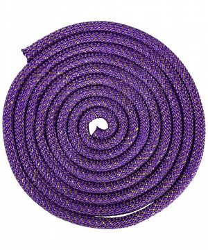 Скакалка для художественной гимнастики RGJ-403, 3 м, фиолетовый/золотой, с люрексом