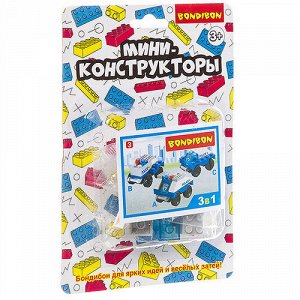 Мини-конструктор "Bondibon" Полиция , в ассорт. 13,5*20 см (М7614-2)