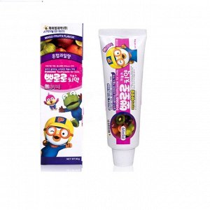 Зубная паста  "Pororo" для детей от 3 лет с пониженным содержанием фтора (со вкусом микса фруктов) (коробка) 90 г / 40