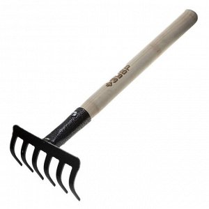Грабли прямые, 6 зубцов, длина 42 см, деревянная ручка, «ЗУБР»