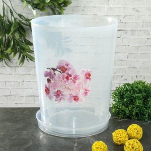 Горшок для орхидей с поддоном 3,5 л, цвет прозрачный