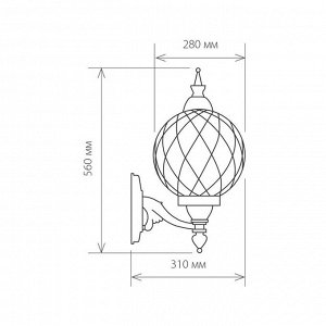 Светильник Elektrostandard садово-парковый, 60 Вт, E27, IP44, настенный, Sirius U