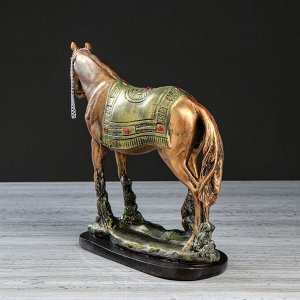 Сувенир "Конь", бронзовый цвет, 27 см, микс