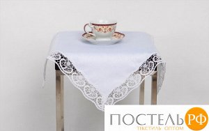 Скатерть "Карвен" жаккард с гипюром 160*260 М 610-5 белый