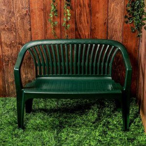 Скамья садовая со спинкой «Престиж», 115 ? 60 ? 81 см, двухместная, зелёная