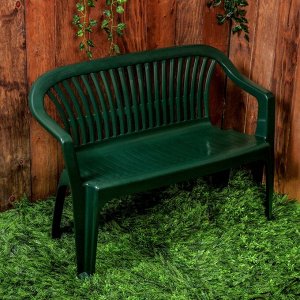 Скамья садовая, пластиковая 115 х 60 х 81 см, со спинкой "Престиж", зеленая