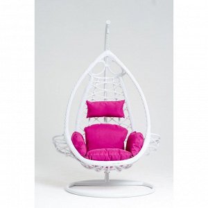 Подвесное кресло, с подушкой, искусственный ротанг, цвет белый, 44-004-08
