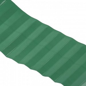 Лента бордюрная, 0.1 x 9 м, толщина 0,6 мм, пластиковая, зелёная, Greengo