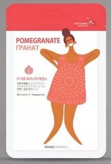 250191 "Young Mediface (Pomegranate)" Тканевая маска-салфетка для лица с эффектом лифтинга с экстрактом граната 25 мл 1/480