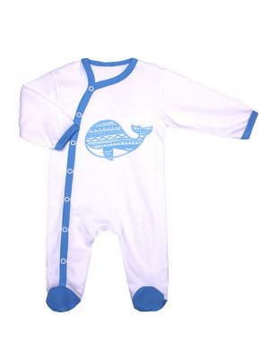 Трикотажный 6356 комбинезон "киты" абстракция  для новорождённых