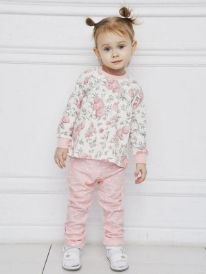 Розовые штанишки с сердечками "Винтажные розы" для новорождённой (5030328)