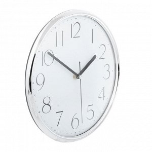 LADECOR CHRONO Часы настенные "Металлик", пластик, 25см, 1хАА, серебро