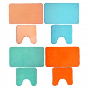 VETTA Набор ковриков для ванной "Коралл", 75х45см + 45х40см, микрофибра, 4 цвета