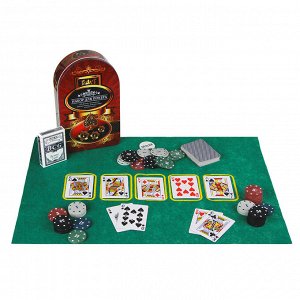 LDGames Набор для покера, в жестяном боксе 24х15см, пластик, металл
