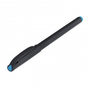 Ручка гелевая синяя, с антискользящим корпусом, 0,5мм, пластик, чернила