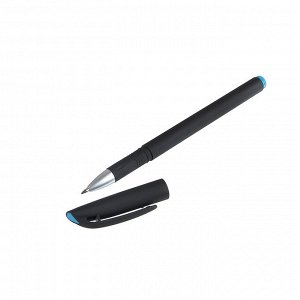 Ручка гелевая синяя, с антискользящим корпусом, 0,5мм, пластик, чернила