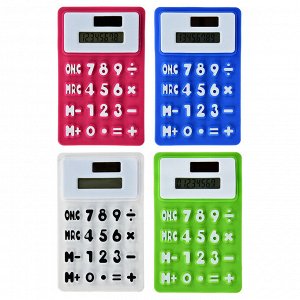 Калькулятор 8-разр.с гибким силиконовым корпусом и магнитом, солн.питание, 7,3х11,6см