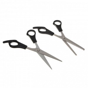 GALANTE Набор: ножницы парикмахерские 2шт 17,7см + расческа 12,4см, металл, пластик