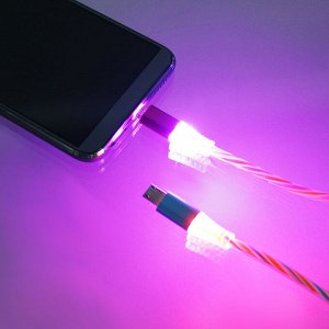 FORZA Кабель для зарядки Конфетти Micro USB, 1м, 1.5А, цветная подсветка, пакет