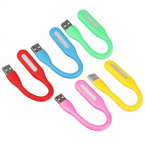 USB светильник, 169х18х9мм, 6LED, 5V, 1,2W, 5 цветов, ПВХ