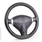 Оплётка для перетяжки руля &quot;AUTOPROFI&quot;, экокожа с перфорированными вставками, нить, игла  чёрная, разм. М