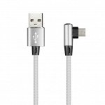 Дата-кабель Smartbuy microUSB FLOW 3D L-TYPE белый 2 А, 1 м (ik-12FLL white)