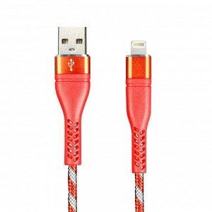 Дата-кабель Smartbuy 8pin CARBON CANDY красный, 2 A, 1 м (ik-512CAC red)