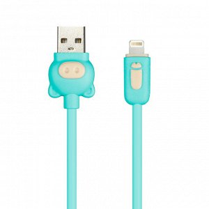 Дата-кабель Smartbuy 8pin COLOR PIG, оплетка ПВХ, зеленый, 2 А, 1 м (ik-512CPG green)